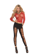 Fishnet Long Sleeve Cami Top-Elegant Moments