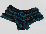 Black/Teal Glitter Ruffle Panty