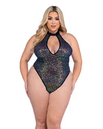 Roma Rave Festival Sequin Fishnet Keyhole Romper