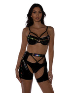 Roma Rave Festival 2PC Pride Light-Up Vinyl Bra Set