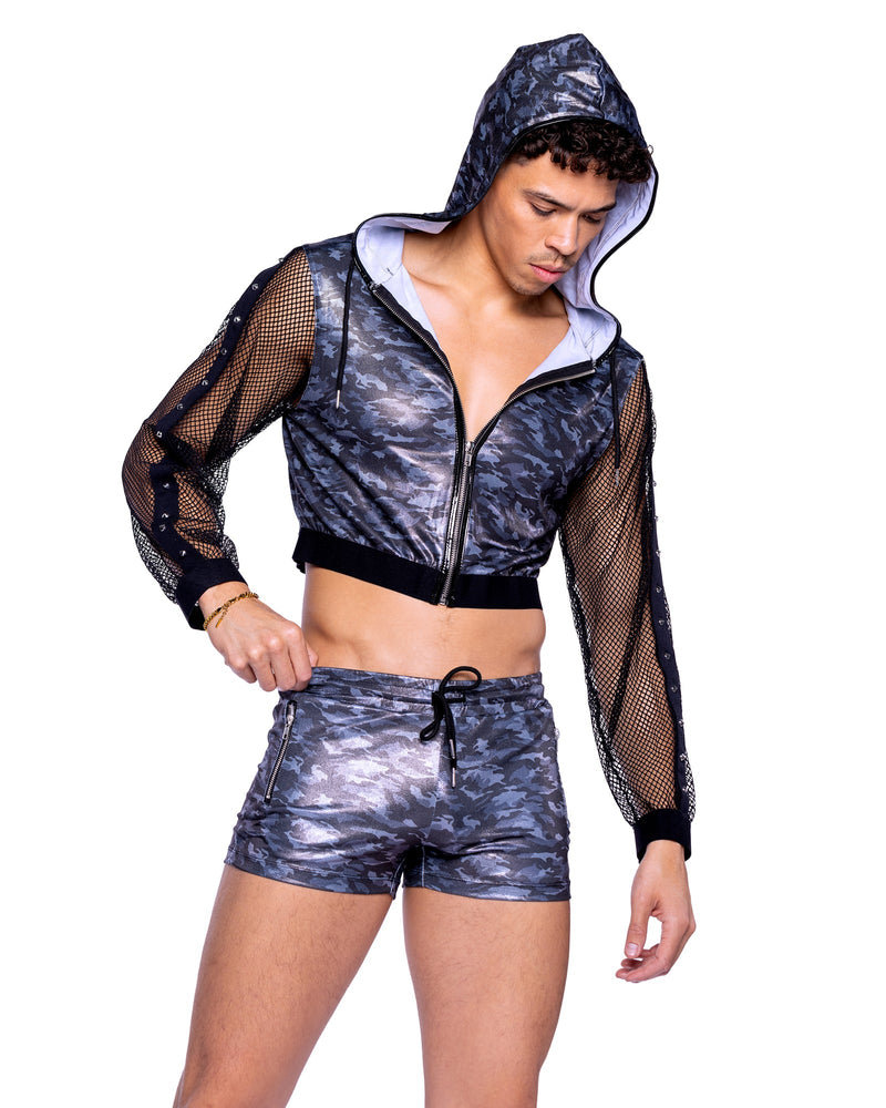 Roma Mens Rave Festival Shimmer Camouflage Shorts