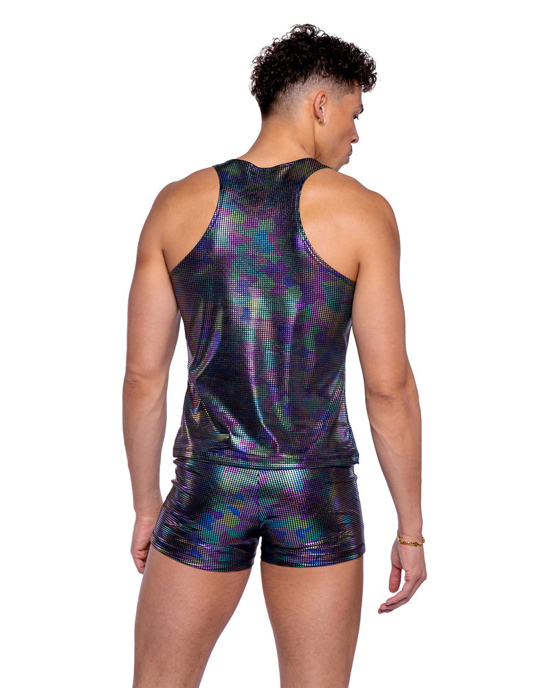 Roma Mens Rave Festival Rainbow Shimmer Camouflage Shorts