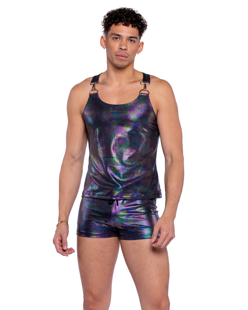 Roma Mens Rave Festival Rainbow Shimmer Camouflage Shorts