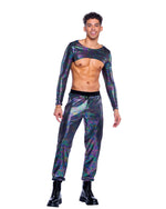 Roma Mens Rave Festival Rainbow Shimmer Camouflage Joggers