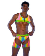 Roma Mens Rave Festival Reflective Cropped Top