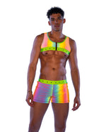 Roma Mens Rave Festival Reflective Shorts with Stud Details