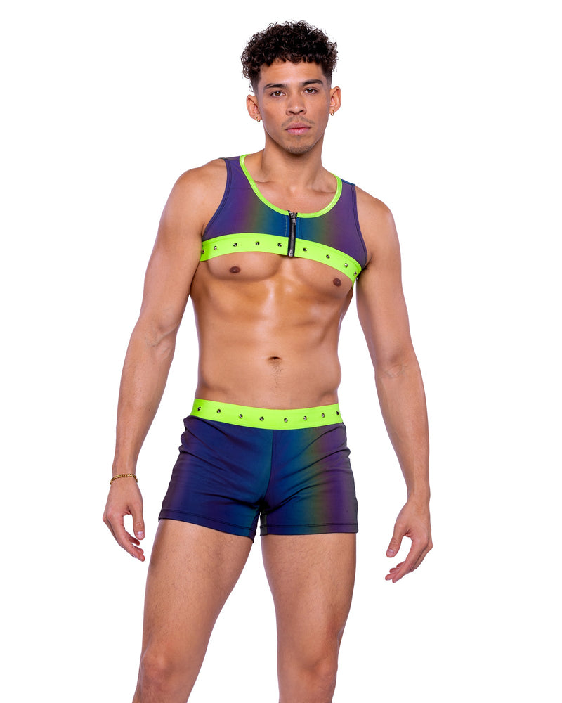 Roma Mens Rave Festival Reflective Cropped Top