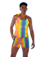 Roma Mens Rave Festival Reflective Shorts with Zipper Pockets