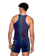 Roma Mens Rave Festival Reflective Shorts with Zipper Pockets