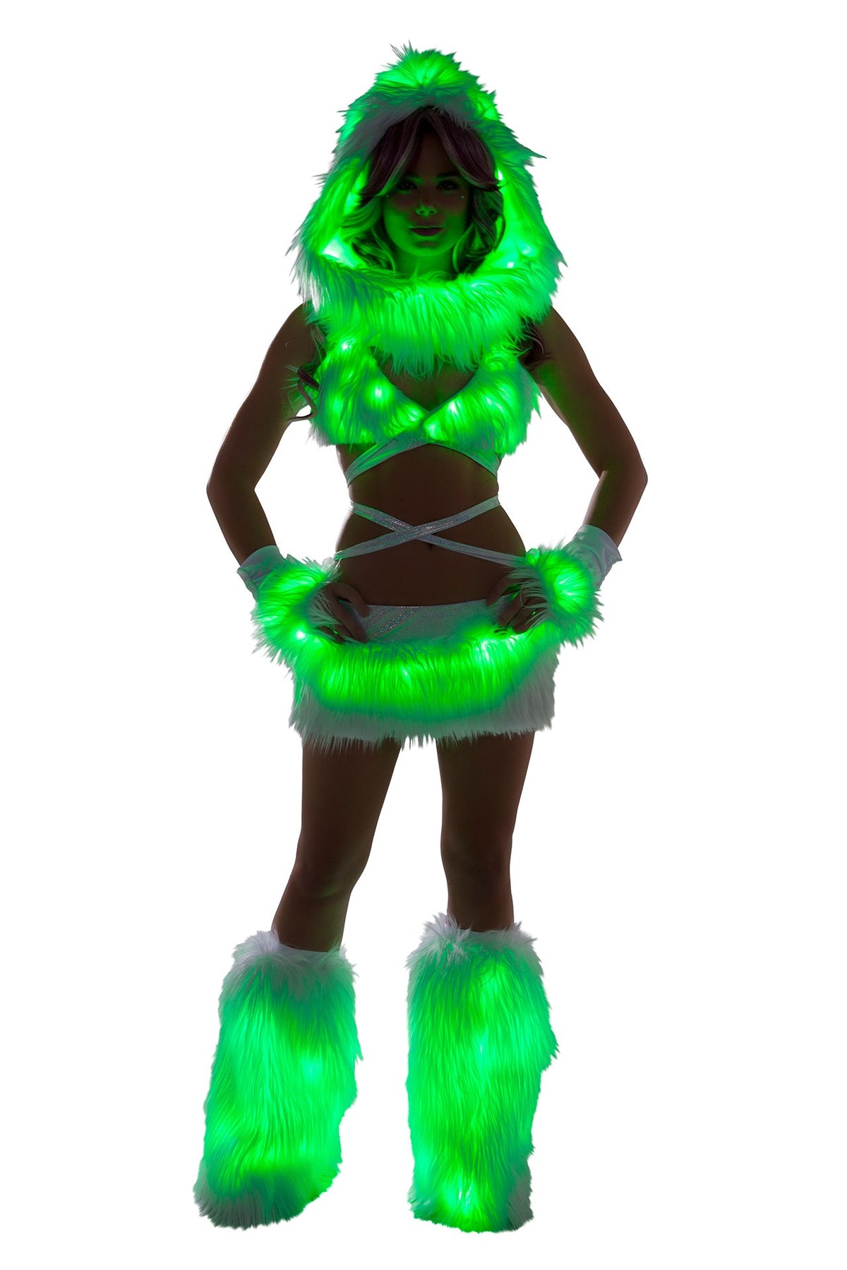 Rave FF430 - Faux fur Light-Up Infinity Hood - J. Valentine