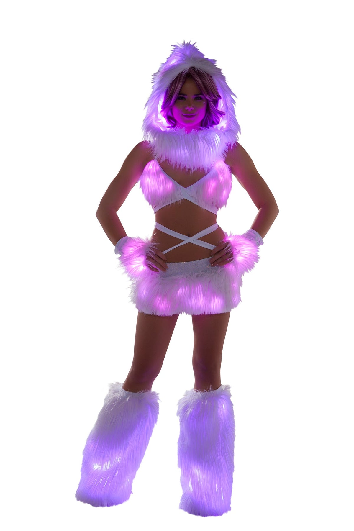 Rave FF426 - Faux Fur Light-Up Wrap Top - J. Valentine