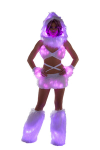 Rave FF426 - Faux Fur Light-Up Wrap Top - J. Valentine