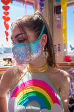 Cosmic Sequin Tailored Face Mask- Festival Rave Accessory-J. Valentine