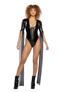 Rave JR101 - PVC Lace-Up Mesh Floor-Length Sleeve Shrug - J. Valentine