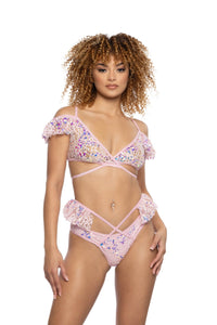 Rave JR129 - Sequin Lace Ruffle Wrap Bottom - J. Valentine