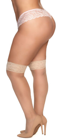 Mapale 1101X Curvy Size Mesh Thigh Highs Color Nude