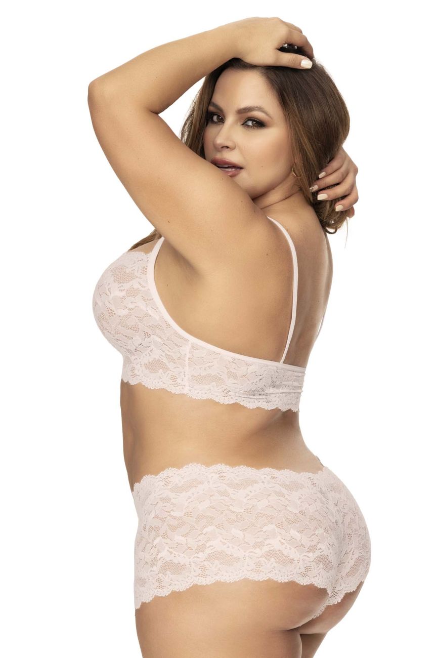 Mapale 206X Curvy Size Panty and Top Lace Set Color Ivory