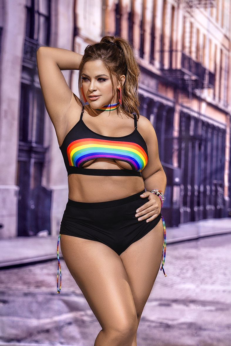 Mapale 2689X Curvy Size Two Piece Lingerie Set Color Black