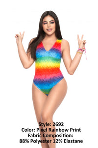 Mapale 2692 Bodysuit Color PiX Curvy Sizeel Rainbow Print