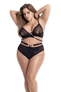 Mapale 2696X Curvy Size Two Piece Lingerie Set Color Black