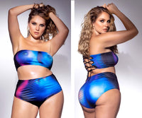 Mapale 2710X Curvy Size Two Piece Lingerie Set Color Moonlight Blue