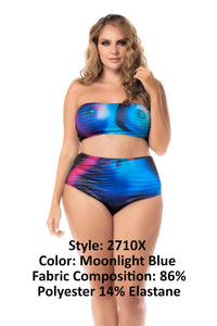 Mapale 2710X Curvy Size Two Piece Lingerie Set Color Moonlight Blue