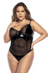 Mapale 2732X Curvy Size Bodysuit Color Wet Black