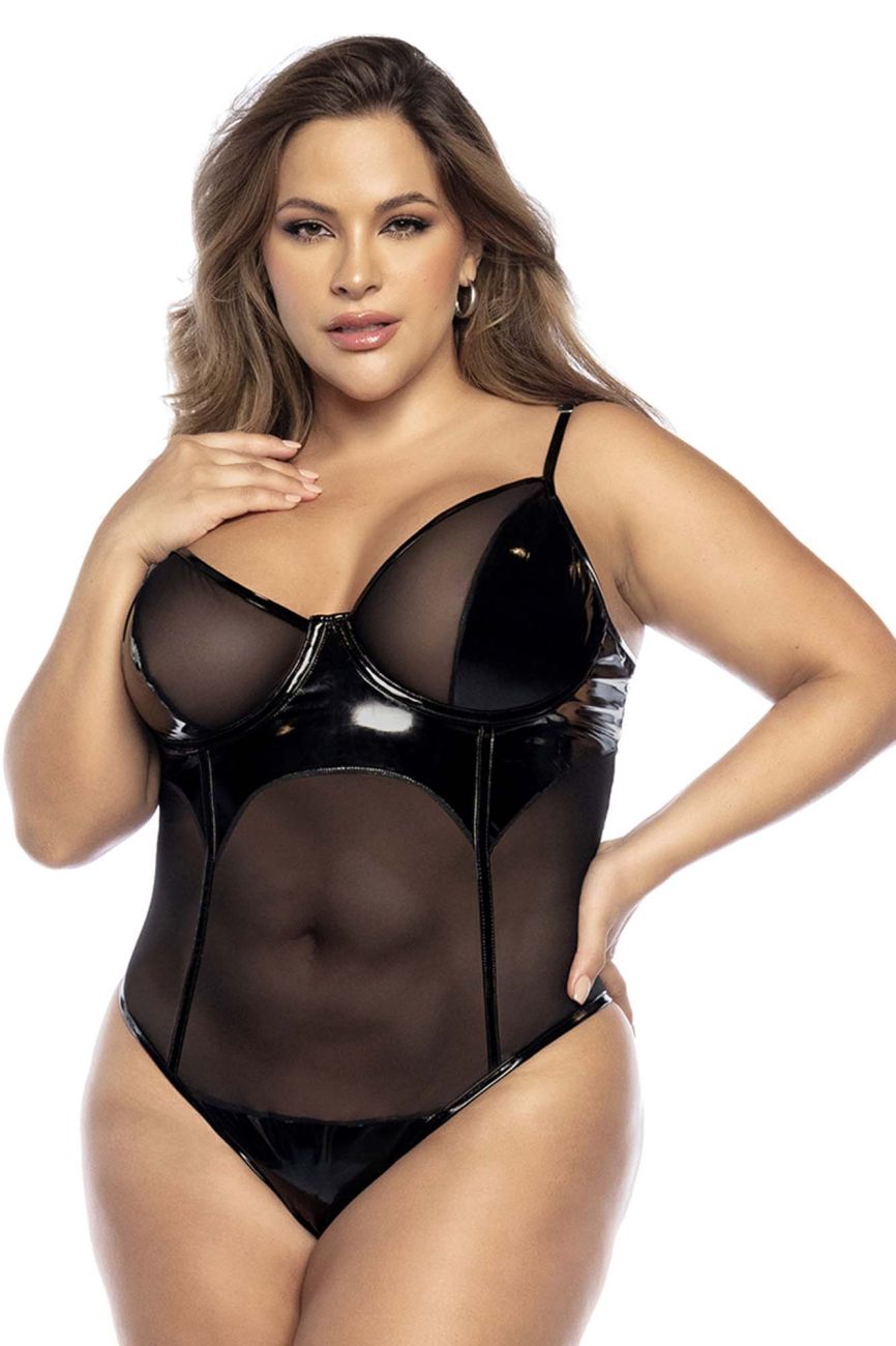 Mapale 2732X Curvy Size Bodysuit Color Wet Black