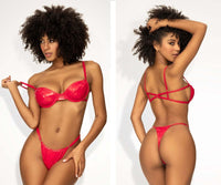 Mapale 2740 Two Piece Lingerie Set Color Wet Red