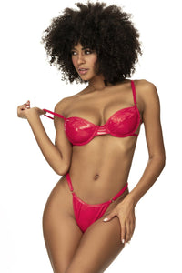 Mapale 2740 Two Piece Lingerie Set Color Wet Red