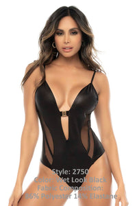 Mapale 2750 Fenna Bodysuit Color Wet Look Black