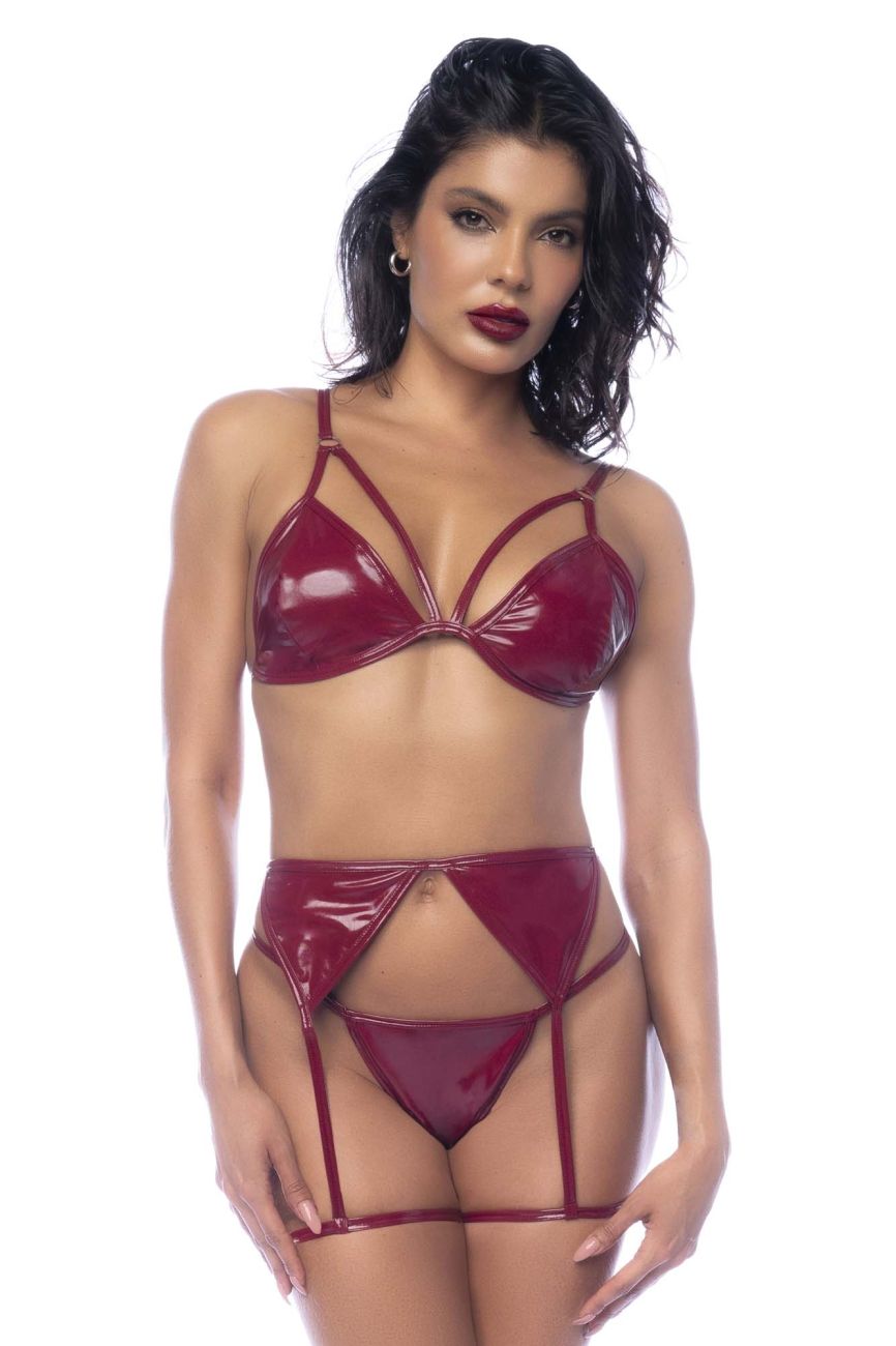 Mapale 2762 Three Piece Lingerie Set Color Gloss Wine