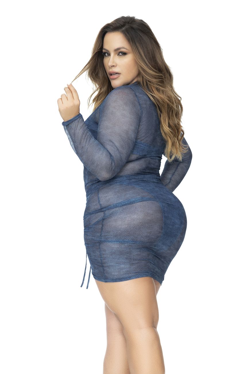 Mapale 47012X Curvy Size Beach Dress Cover Up Color Blue Chambray