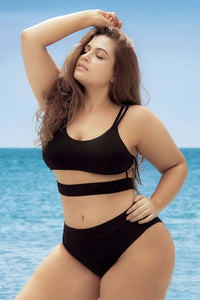 Mapale 6604X Curvy Size Two Piece Swimsuit Color Black