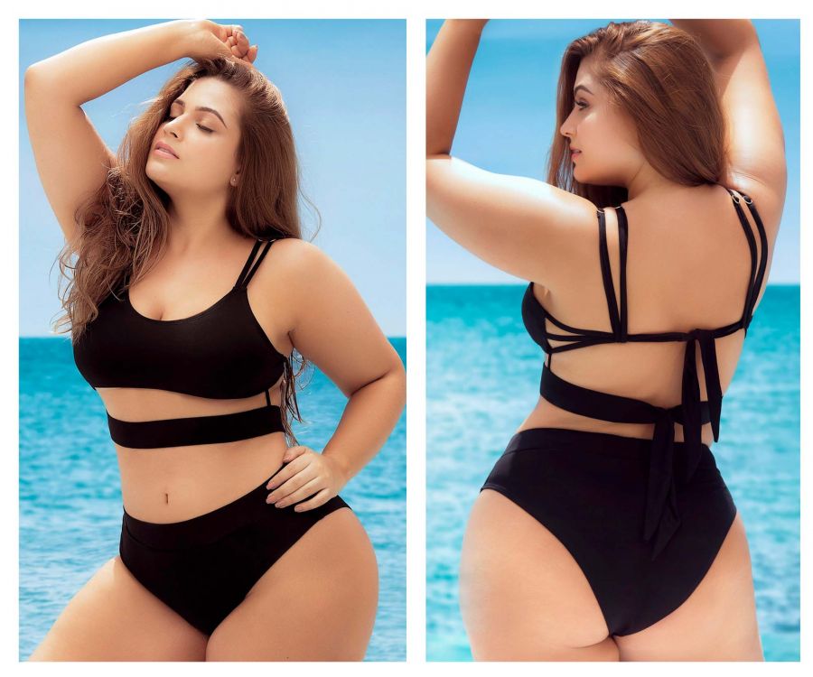 Mapale 6604X Curvy Size Two Piece Swimsuit Color Black