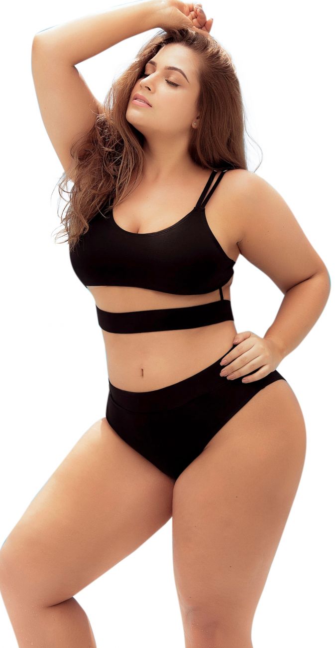 Mapale 6604X Curvy Size Two Piece Swimsuit Color Black