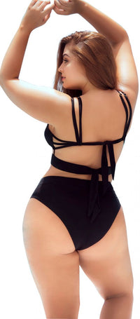 Mapale 6604X Curvy Size Two Piece Swimsuit Color Black