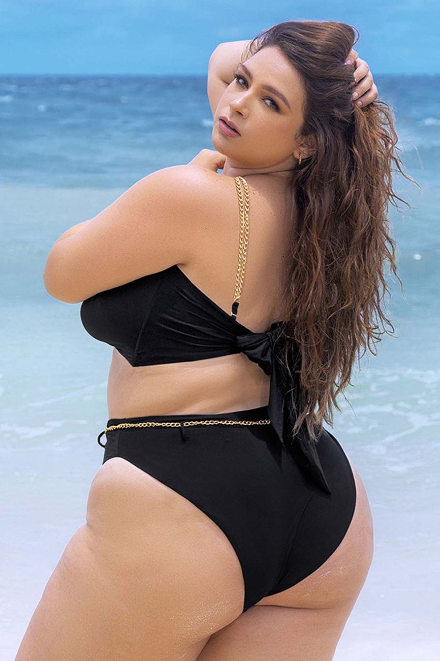 Mapale 67002X Curvy Size Two Piece Swimsuit Color Black