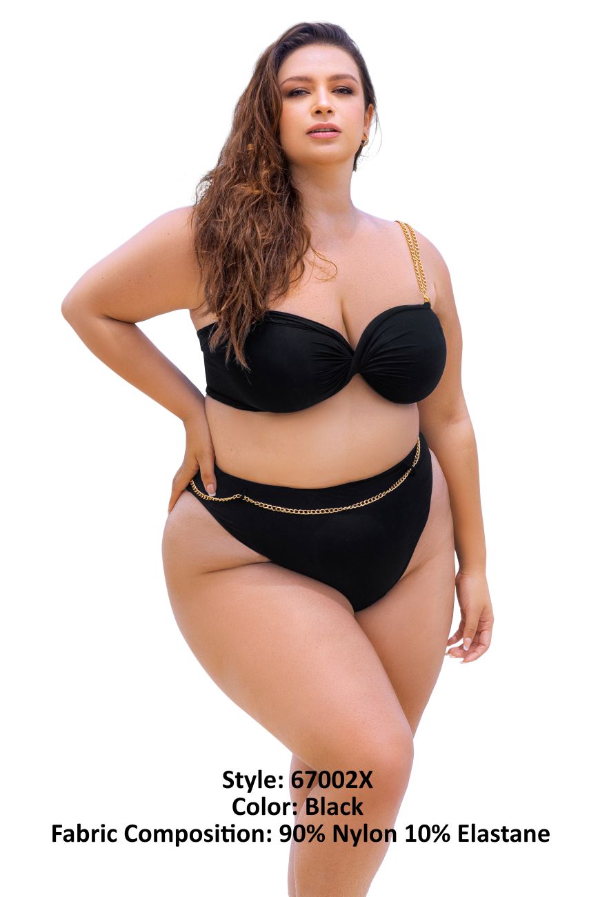 Mapale 67002X Curvy Size Two Piece Swimsuit Color Black