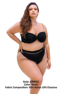 Mapale 67002X Curvy Size Two Piece Swimsuit Color Black