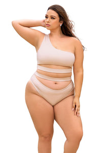 Mapale 67024X Curvy Size Two Piece Swimsuit Color Shimmery Ivory