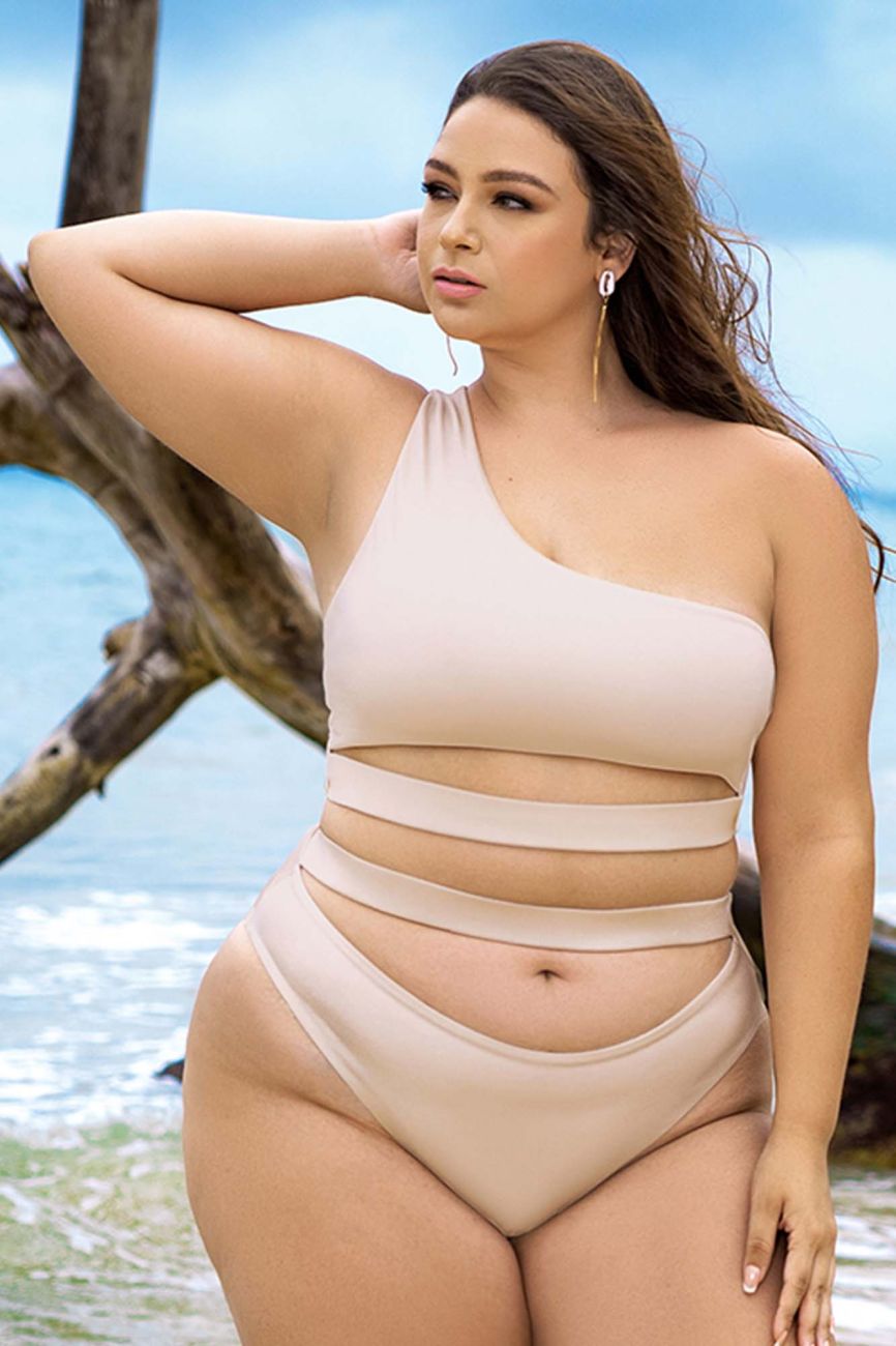 Mapale 67024X Curvy Size Two Piece Swimsuit Color Shimmery Ivory