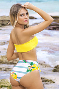 Mapale 67037 Reversible Two Piece Swimsuit Color Yellow-Citrus Print