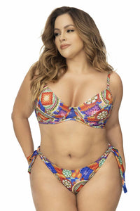 Mapale 67053X Curvy Size Underwired Two Piece Swimsuit Color Crochet Print