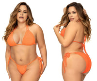 Mapale 67060X Curvy Size Ribbed Two Piece Swimsuit Color Bright Orange