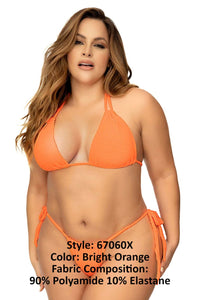 Mapale 67060X Curvy Size Ribbed Two Piece Swimsuit Color Bright Orange