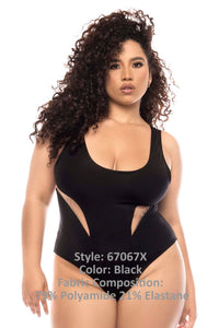 Mapale 67067X Curvy Size One Piece Swimsuit Color Black