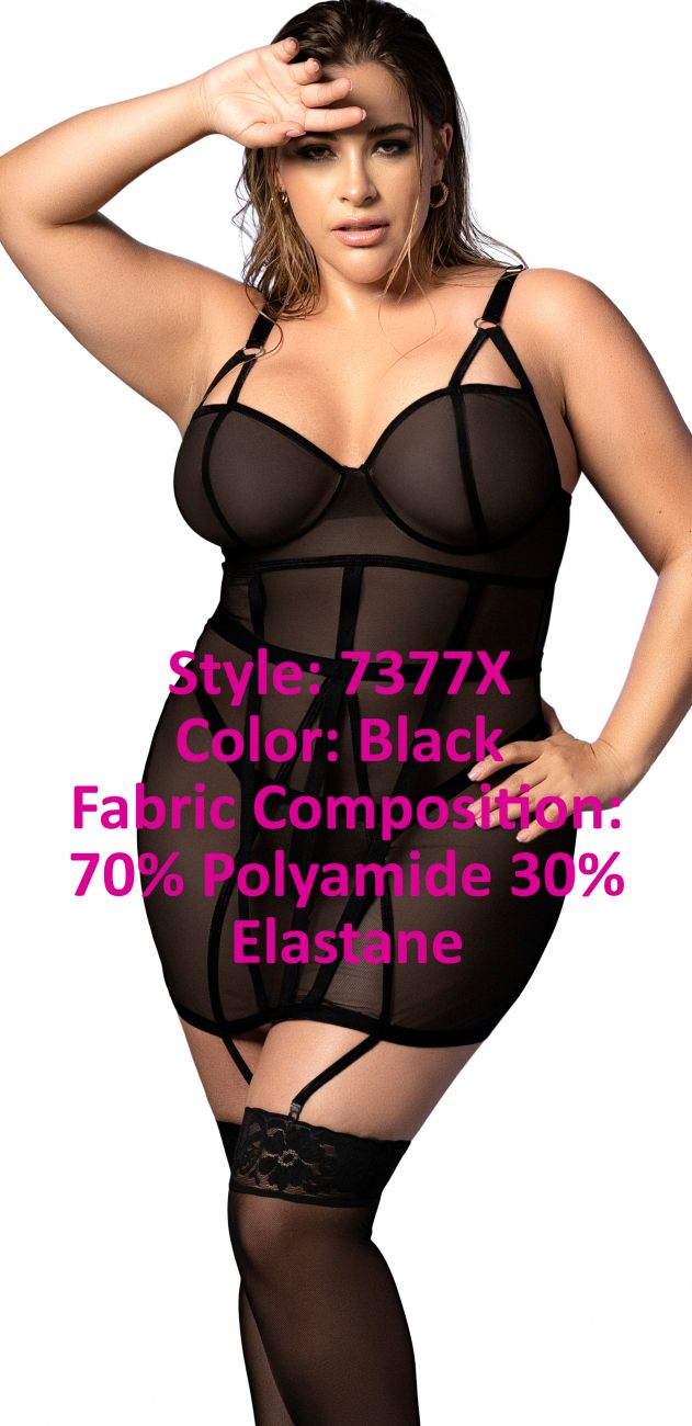 Mapale 7377X Curvy Size Babydoll Color Black