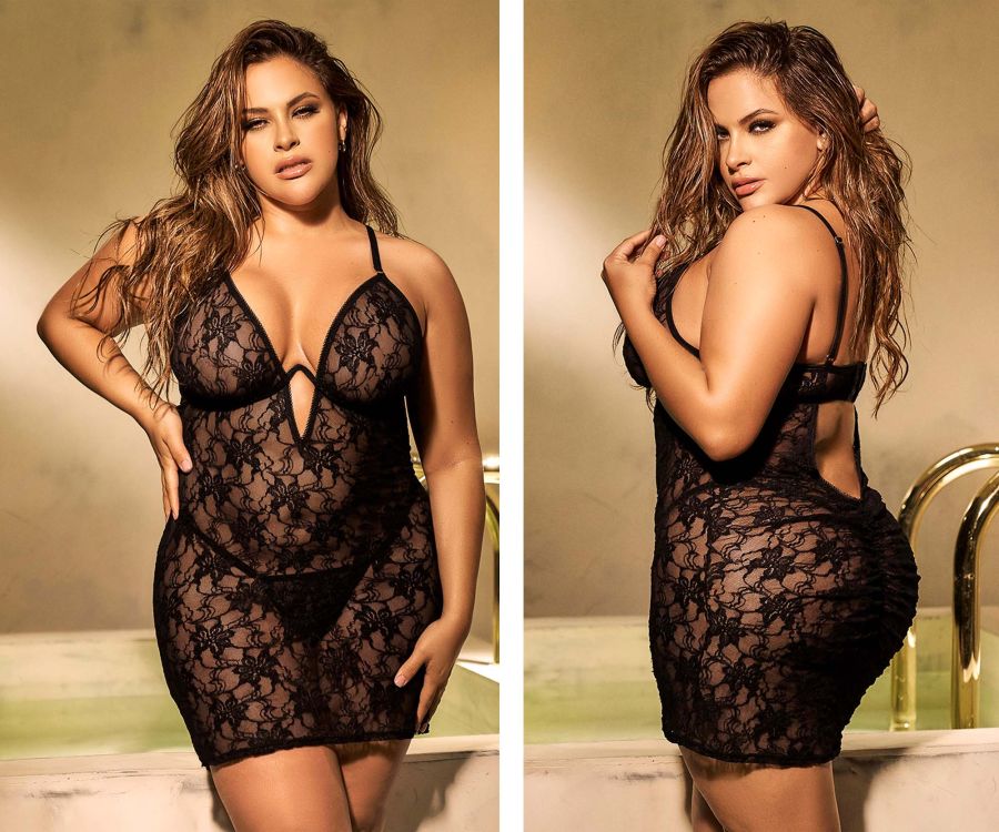 Mapale 7440X Curvy Size Babydoll Color Black