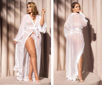 Mapale 7483X Curvy Size Long Robe Color White